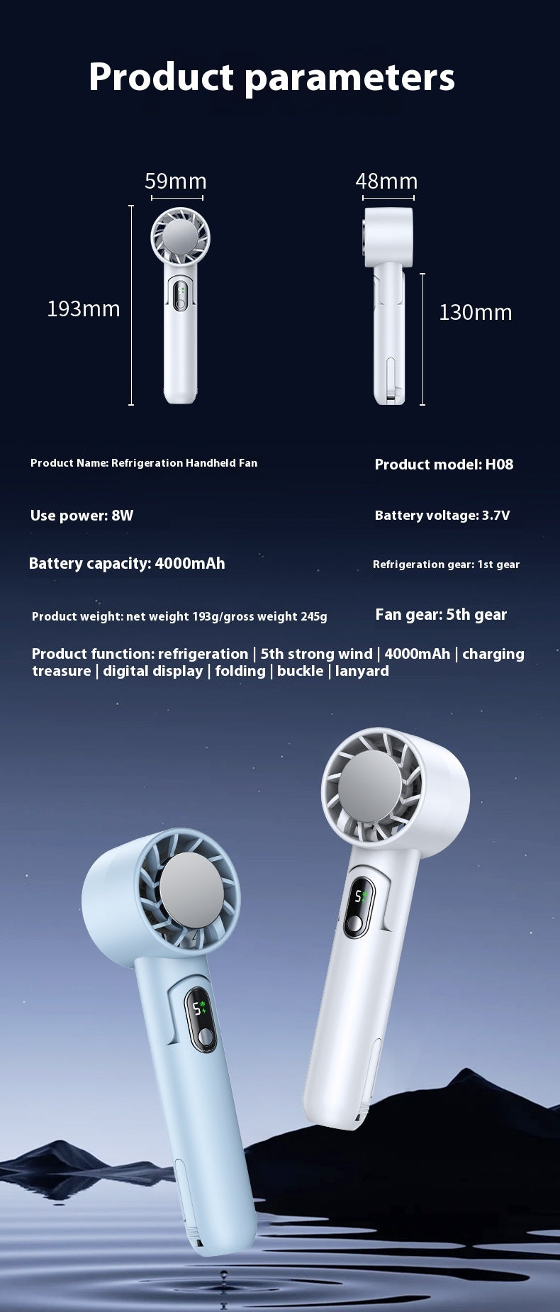 Folding Refrigeration Handheld Fan Outdoor Portable