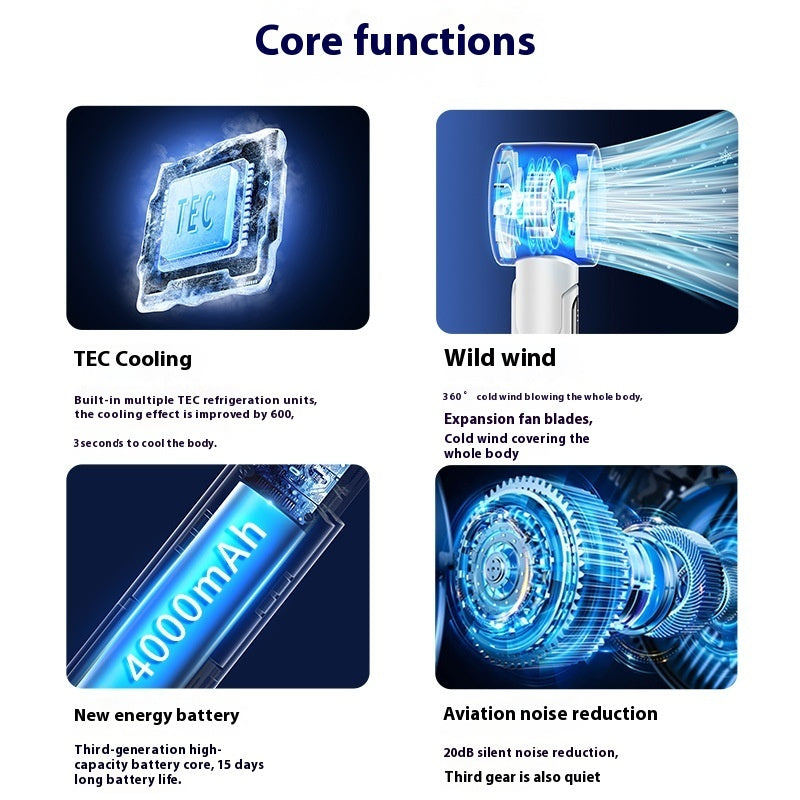 Folding Refrigeration Handheld Fan Outdoor Portable